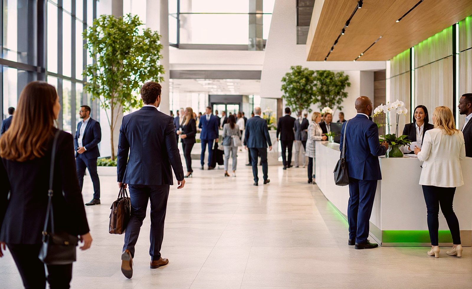 Modern professional event venue with audience seating
